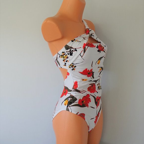 Rachel Roy One Piece One Shoulder Floral Swimsuit - Picture 2 of 4